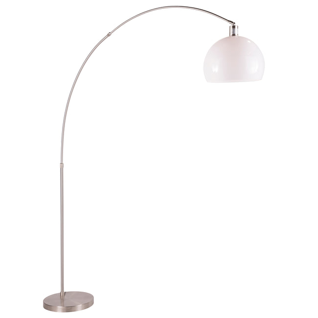 Decco Modern Arched Floor Lamp - 76", Satin Nickel