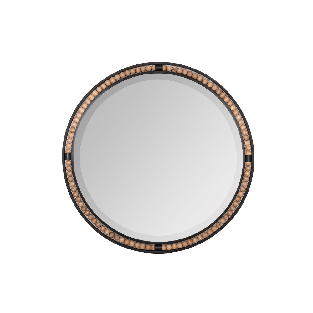 Preslie Round Wall Mirror - 31.5", Matte Black