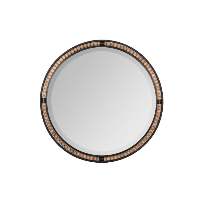 Preslie Round Wall Mirror - 31.5", Matte Black