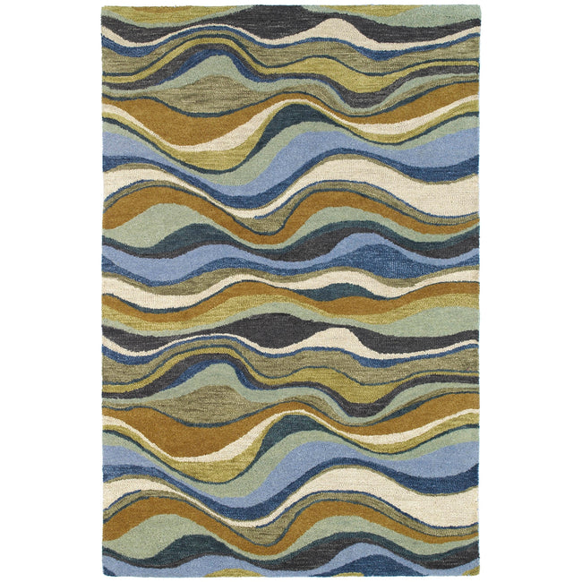 Casual Hand Tufted Area Rug - 5' x 7'6", Blue, 5050