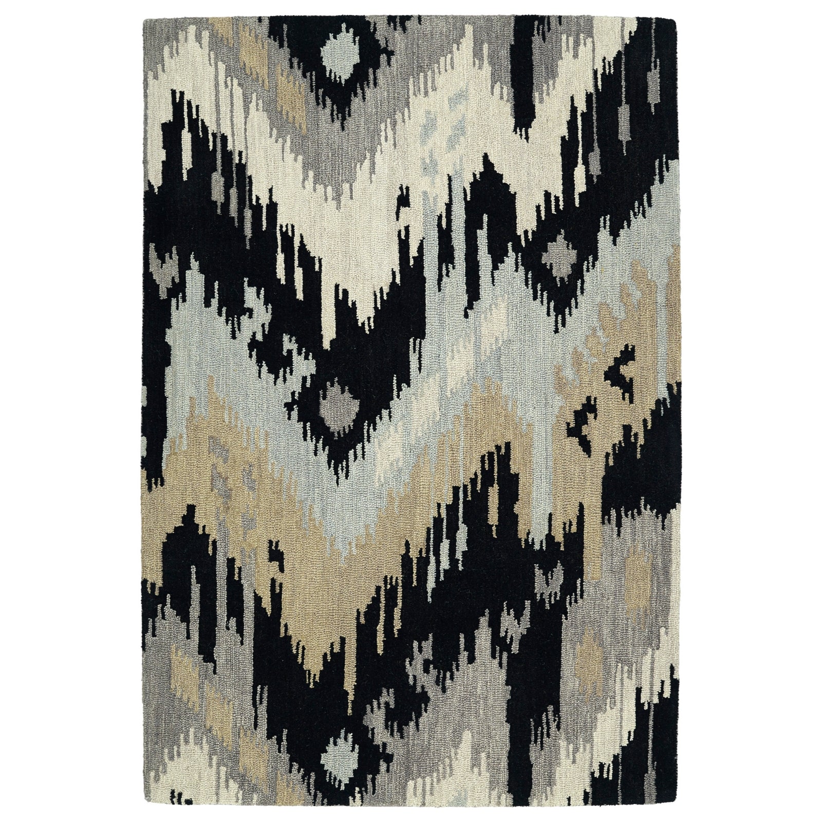 Casual Hand Tufted Area Rug - 7'6" x 9', Black, 5054