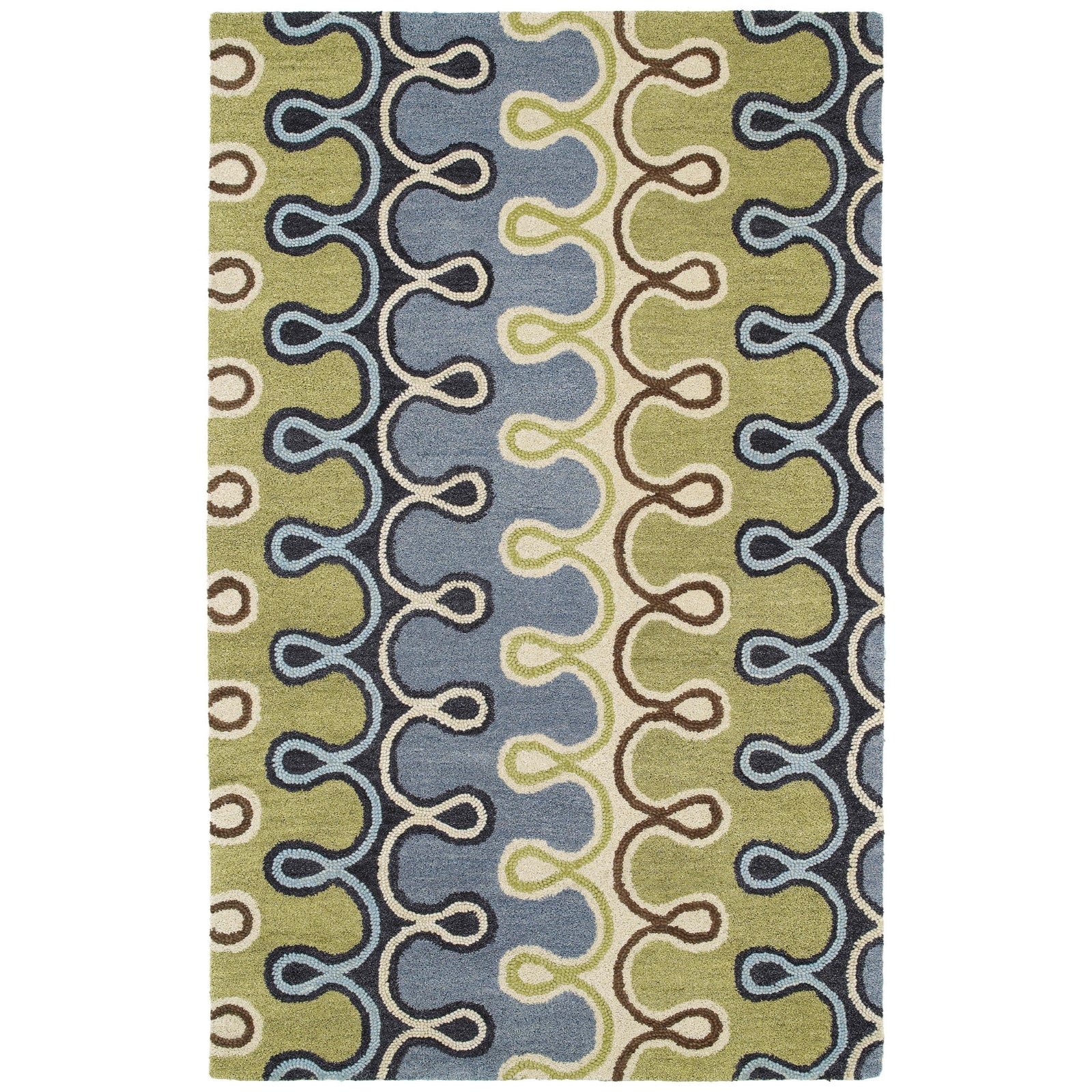 Casual Hand Tufted Area Rug - 5' x 7'6", Blue, 5056