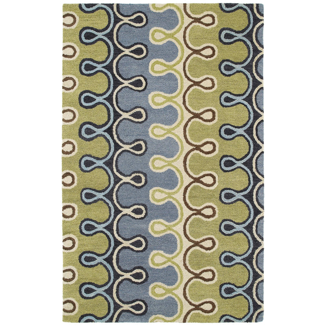 Casual Hand Tufted Area Rug - 8' x 11', Blue, 5056