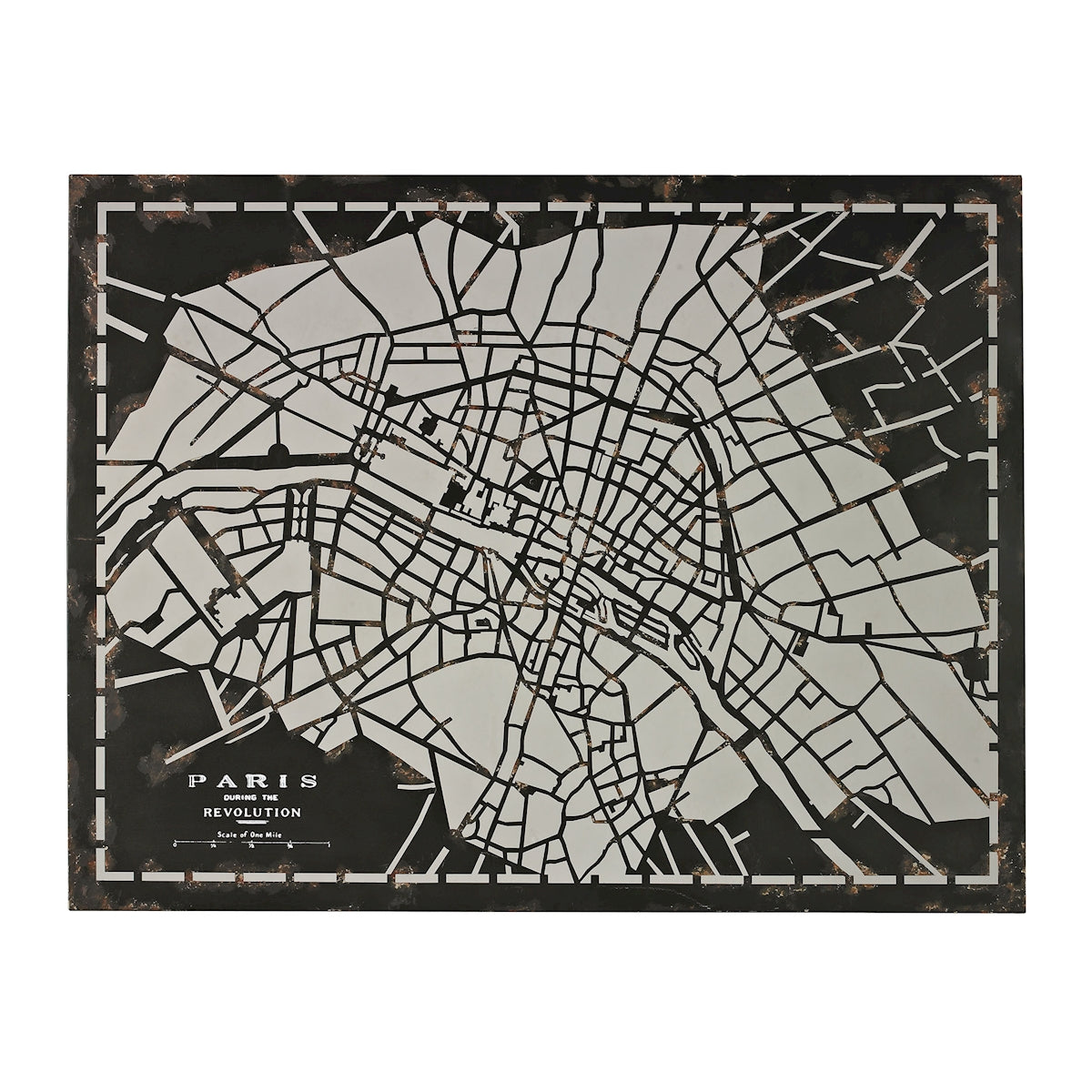 City Map Of Paris Circa 1790 (Laser Cut On Metal)