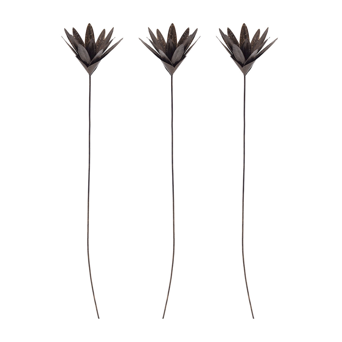 Bronze Leaf Blossom Stem - Set of 3