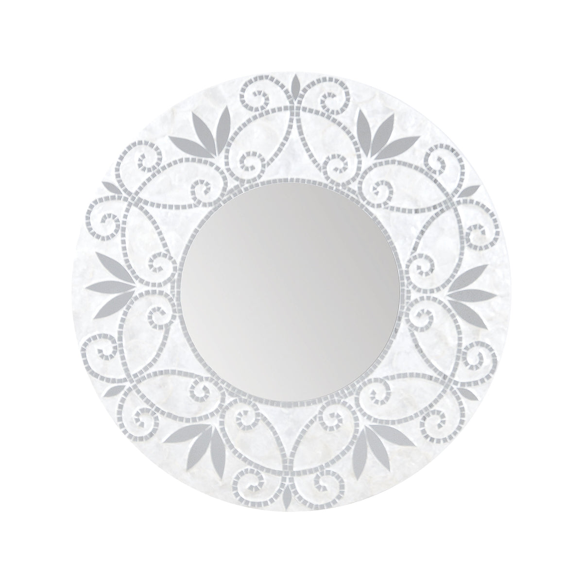 Surrey Wall Mirror - Silver And White