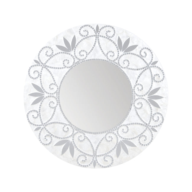 Surrey Wall Mirror - Silver And White