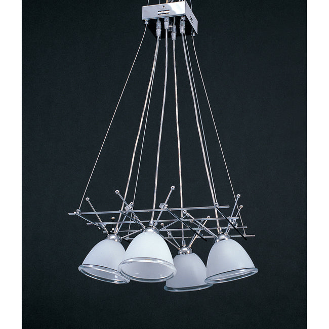 4-Light Suspended Chandelier - Polished Chrome