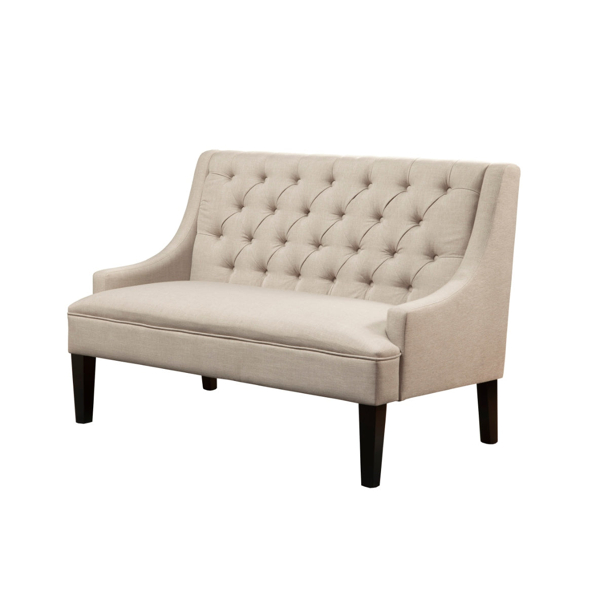 Posh Upholstered Bench - Light Gray/Brown