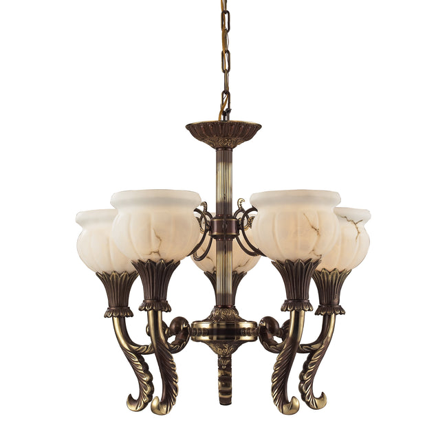 Kingston 5-Light Chandelier - An English Brass Finish