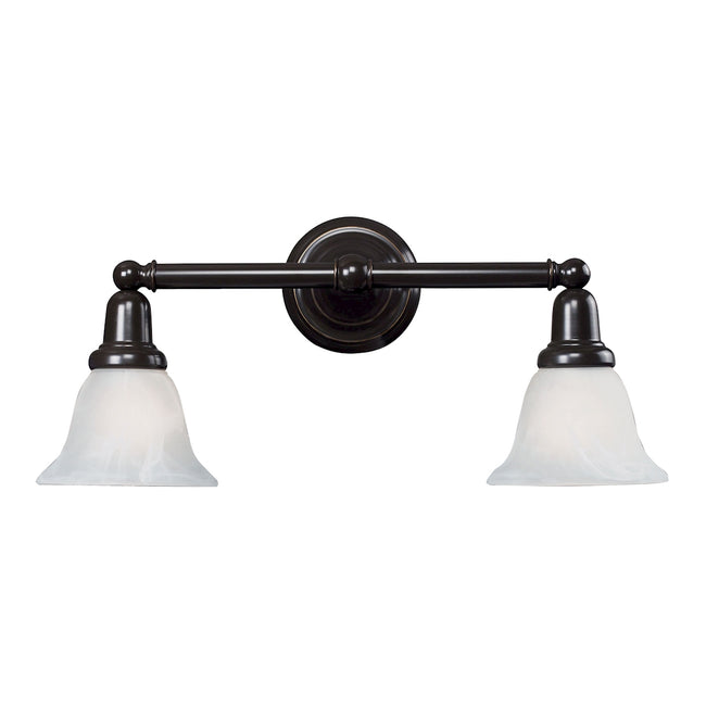 2Light Glass Bath Bar - Oil Rubbed Bronze Finish