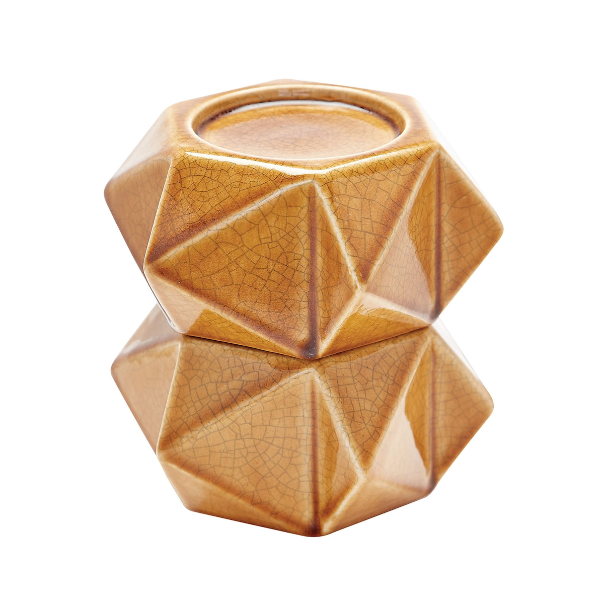 Ceramic Star Candle Holders - Set of 2, Honey