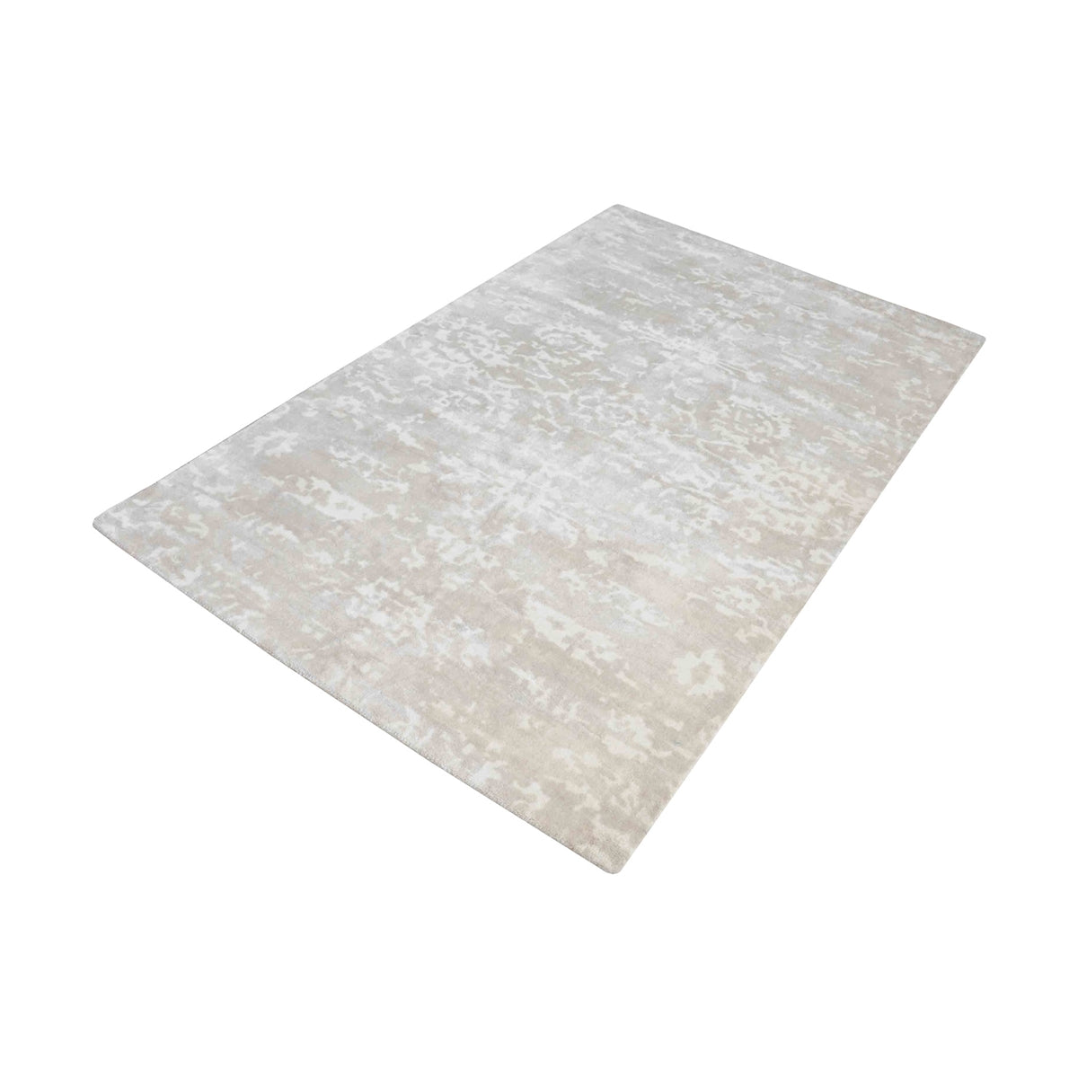 Senneh Handwoven Wool Printed Rug  - 5' x 8',  Beige And White