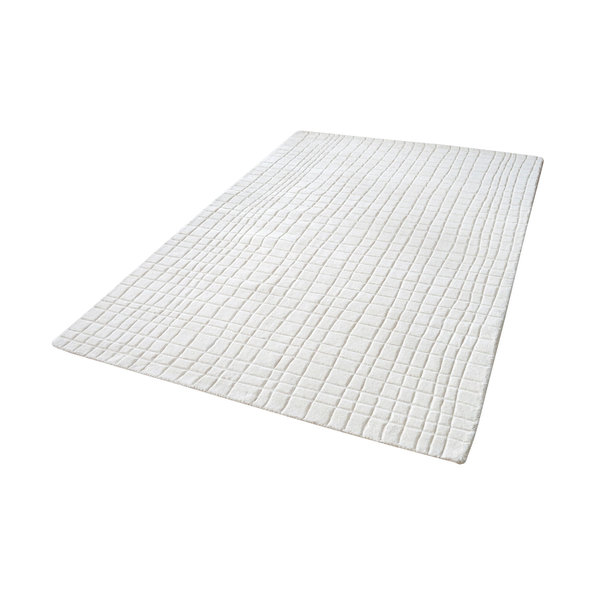 Blockhill Handwoven Wool Rug  - 5' x 8',  Cream