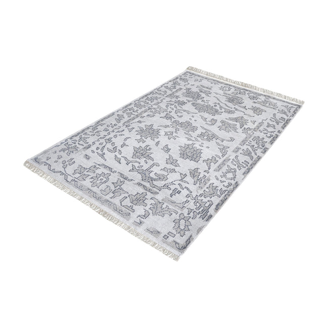 Harappa Hand-Knotted Area Rug - 5' x 8',  Gray