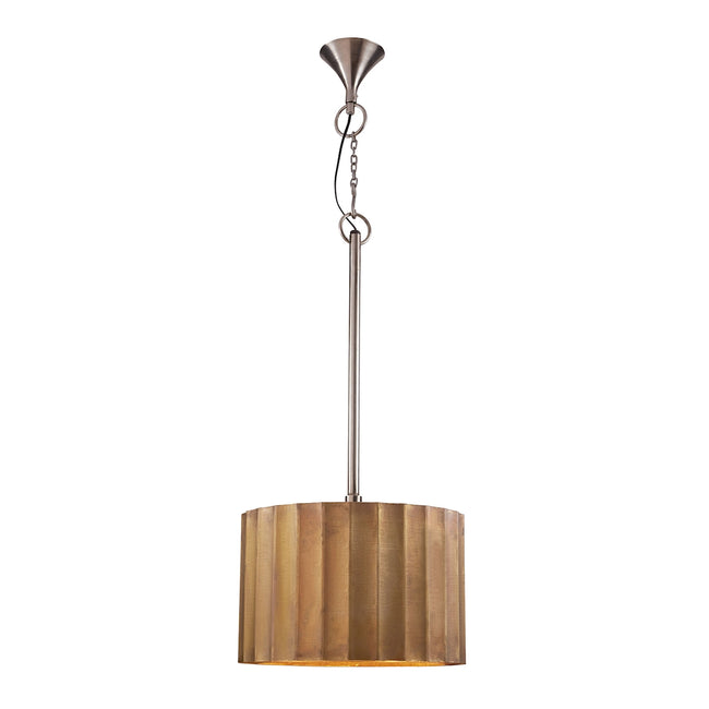 Brass Clad Ribbed Pendant - Medium