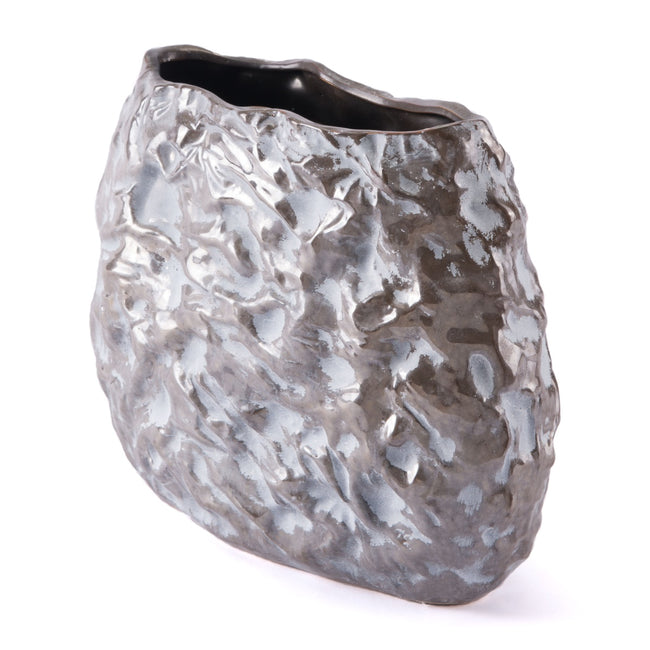 Stones Medium Vase - Metallic Brown and White