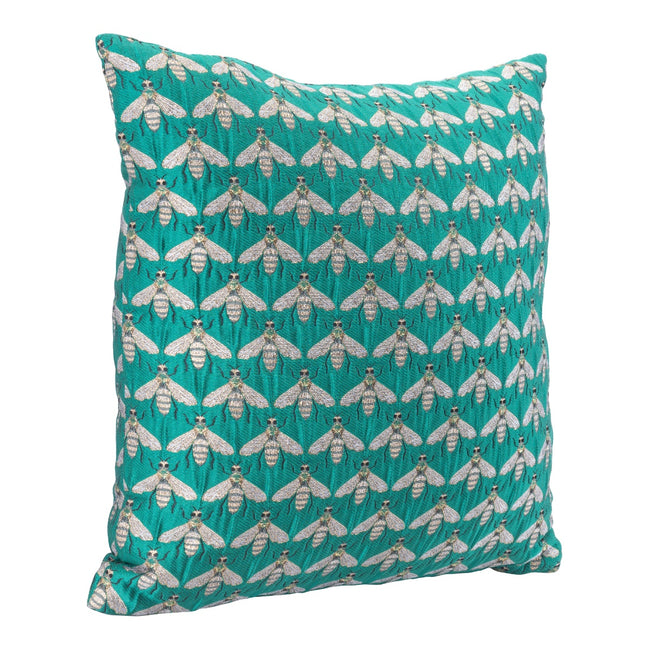 Bees Verdigrin Pillow - Green