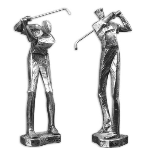 Practice Shot Metallic Statues - Set of 2