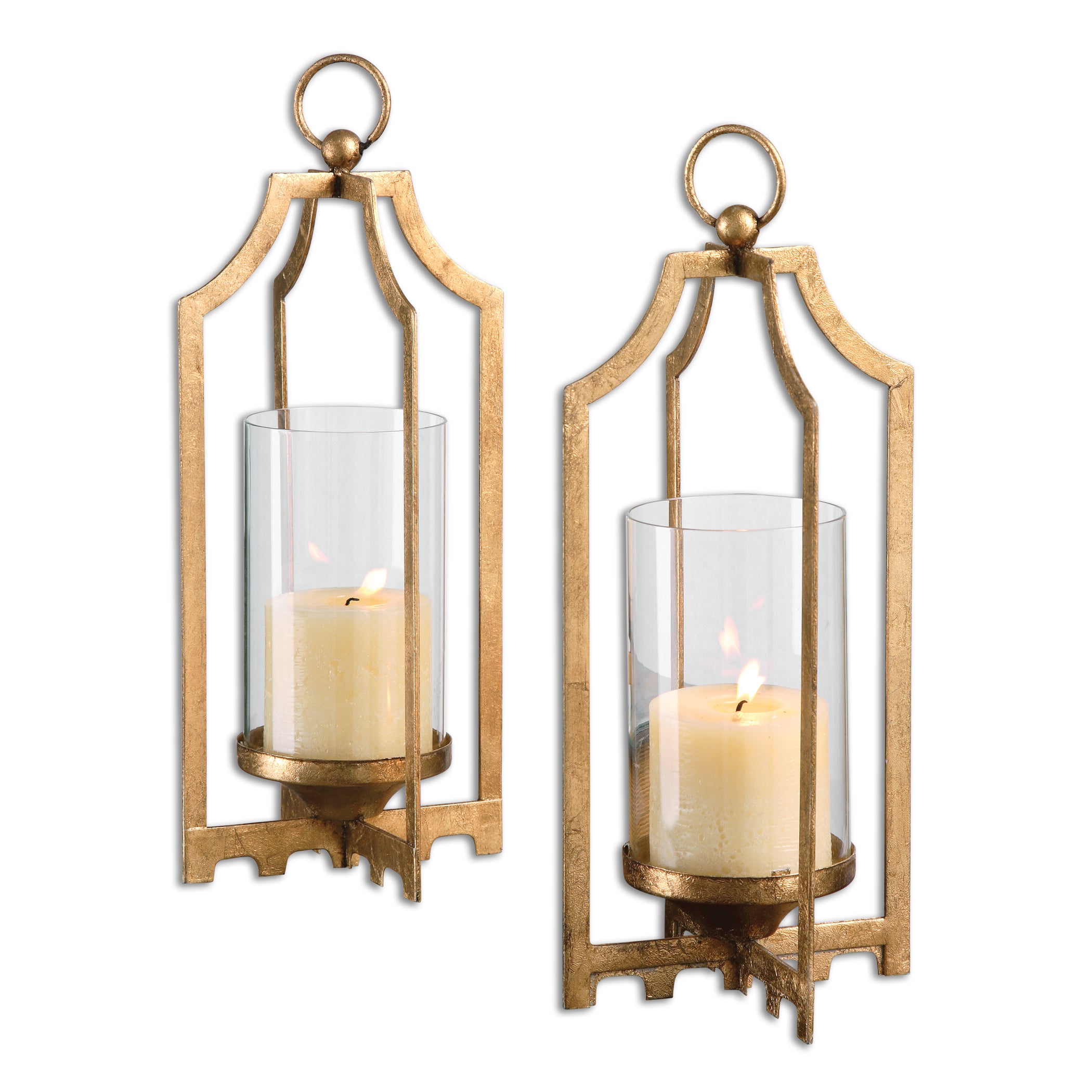 Lucy Gold Candleholders - Set of 2