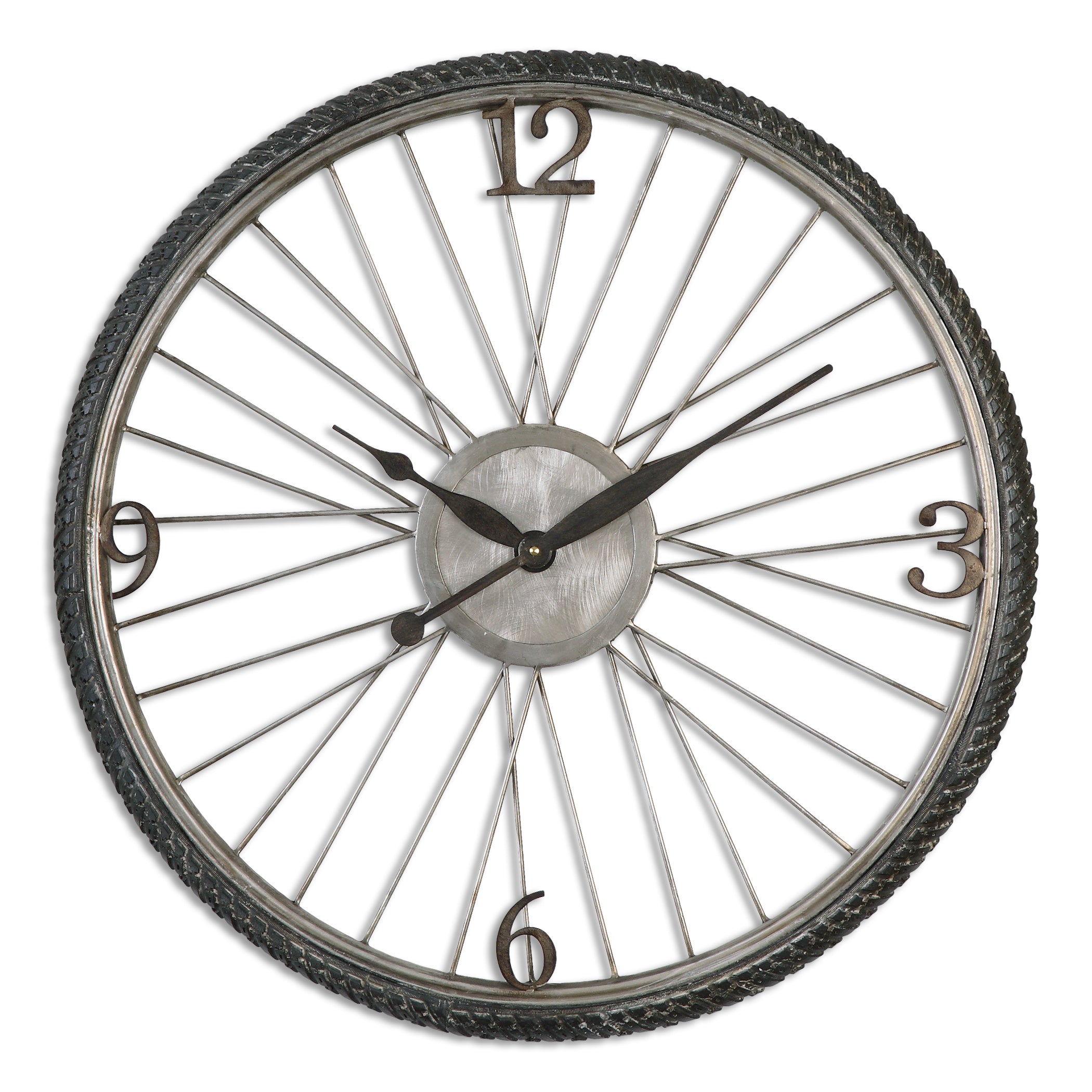 Spokes Aged Wall Clock