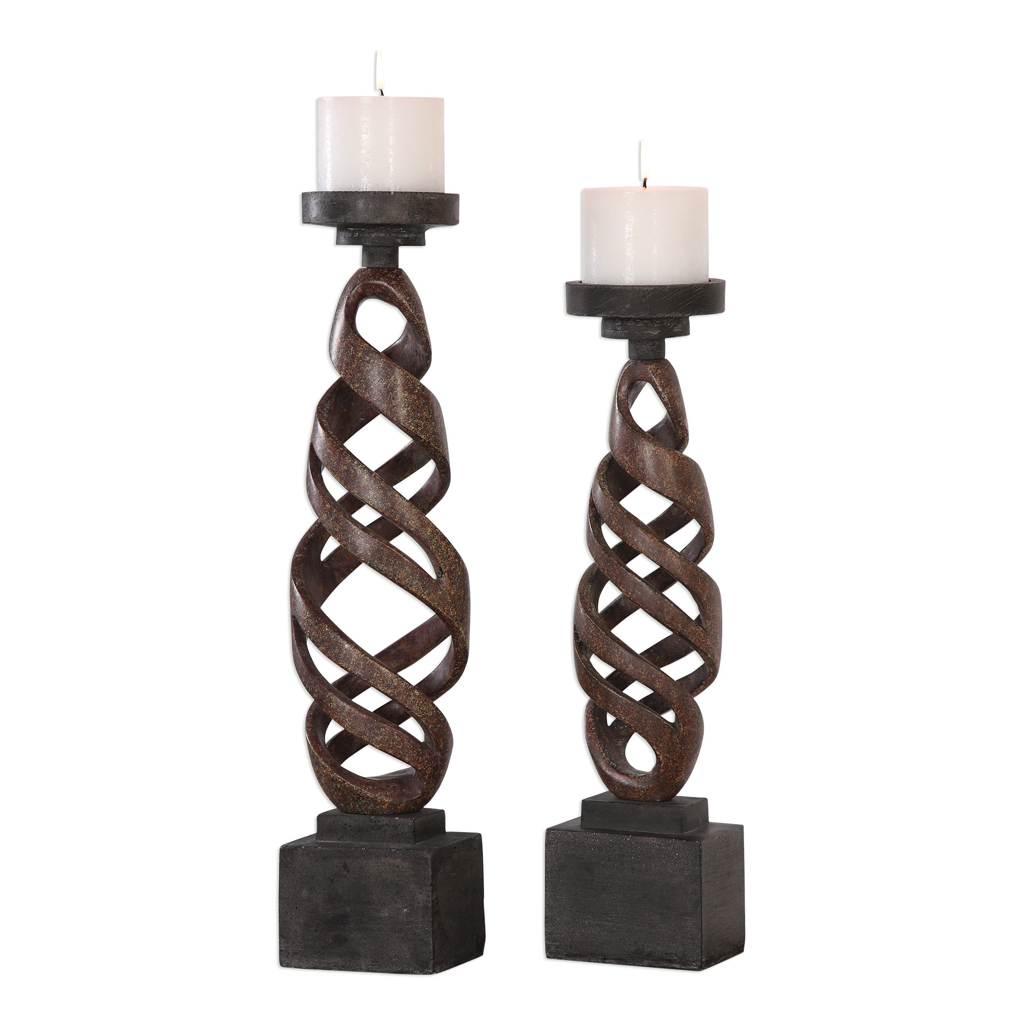 Abrose Rust Candleholders - Set of 2