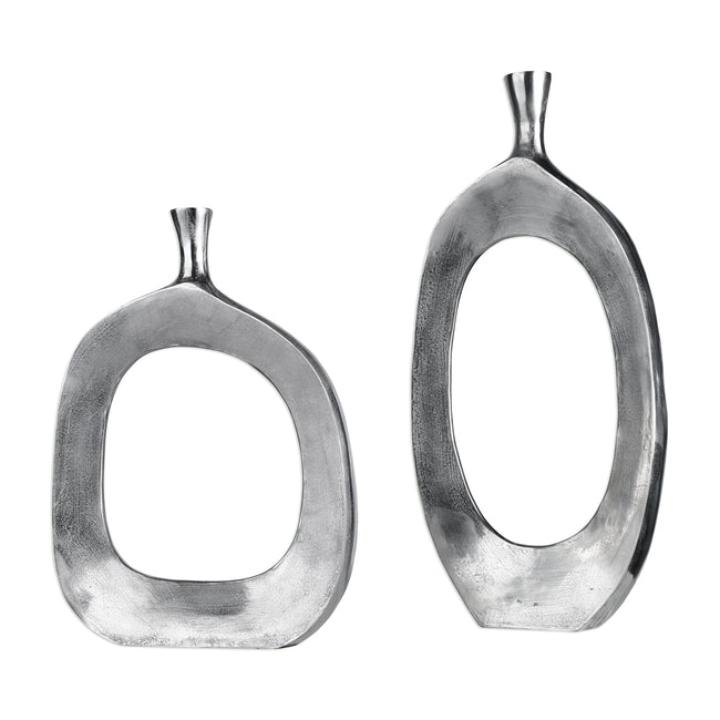 Cierra Aluminum Vases - Set of 2