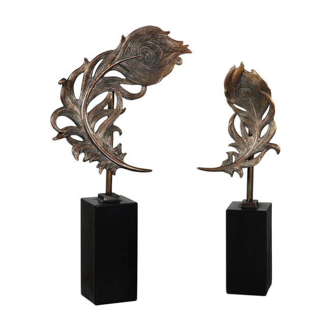 Quill Feathers Sculpture - Set of 2