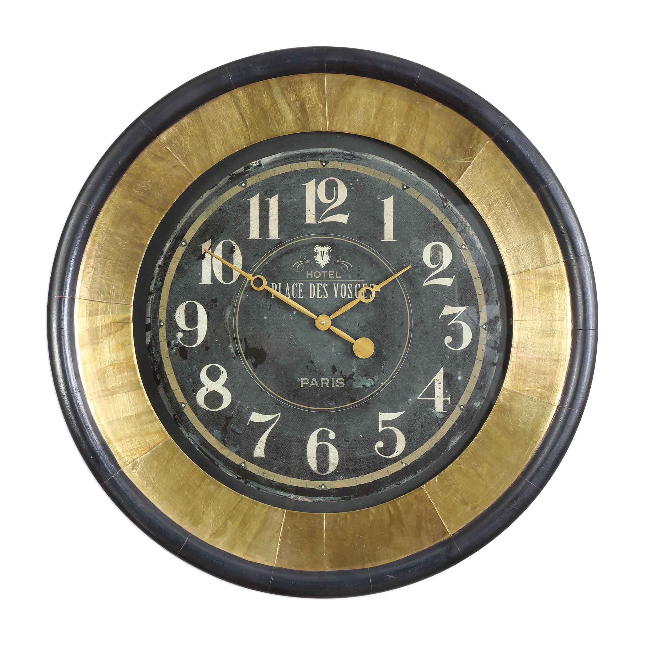 Lannaster Black & Gold Wall Clock