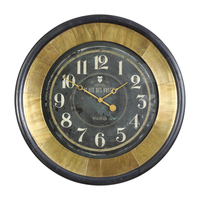 Lannaster Black & Gold Wall Clock