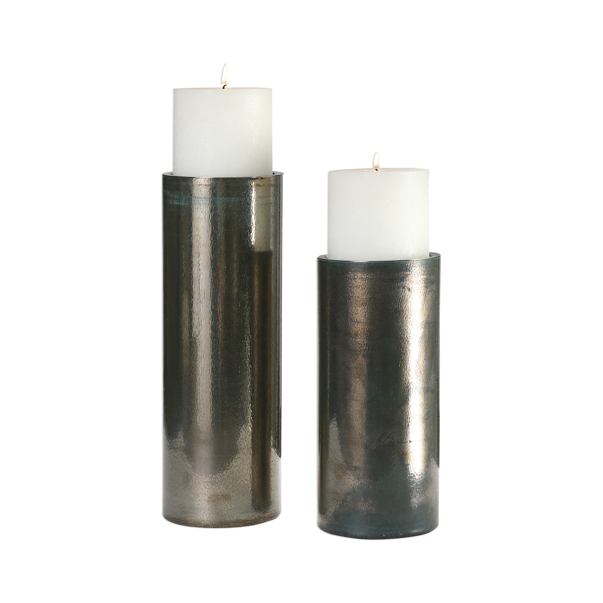 Amala Iridescent Candleholders - Set of 2