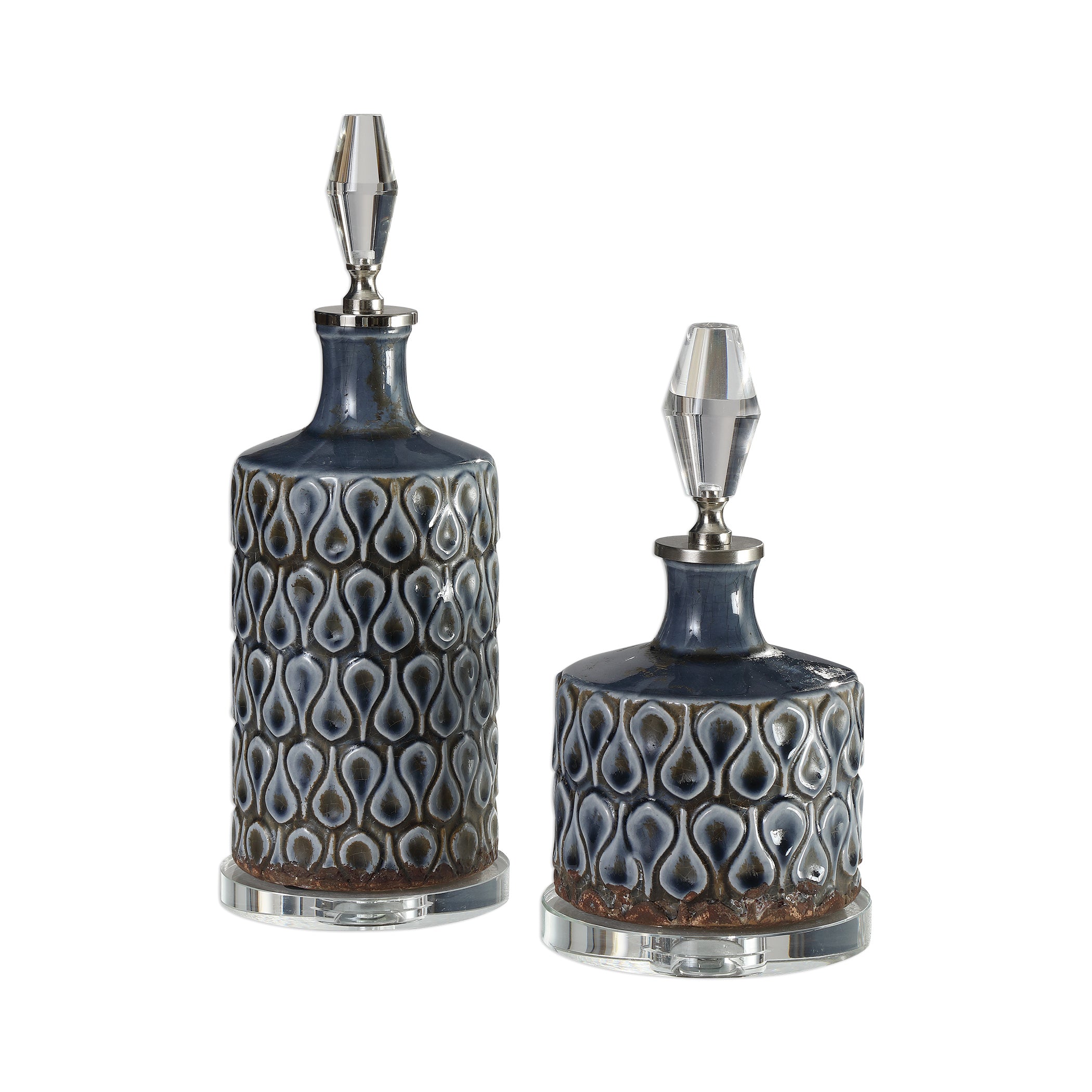 Varuna Cobalt Blue Bottles - Set of 2