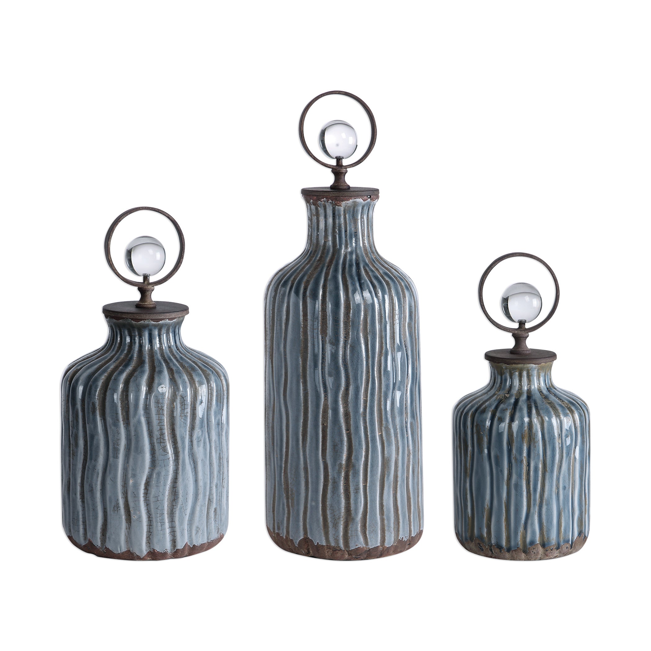 Mathias Grey-Blue Vessels - Set of 3