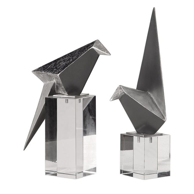 Origami Bird Figurines - Set of 2