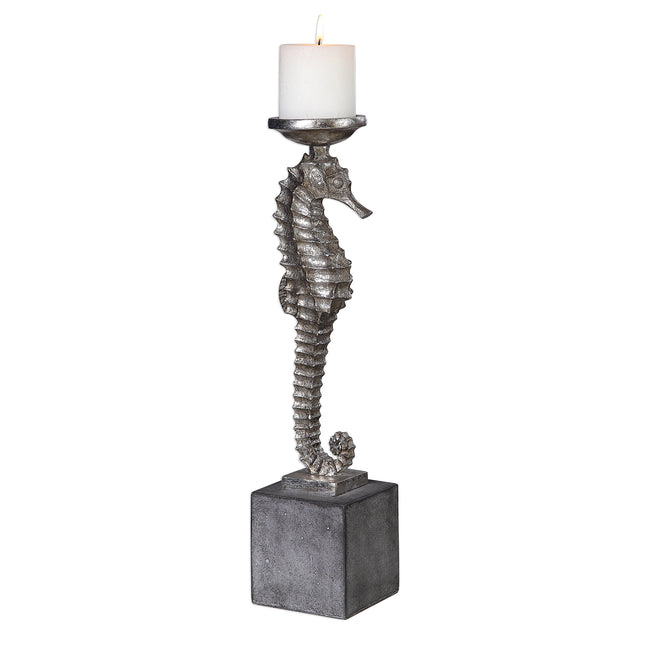 Seahorse Silver Candleholder