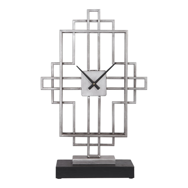 Vanini Silver Tabletop Clock