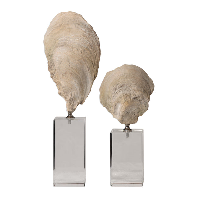 Oyster Shell Sculptures - Set of 2