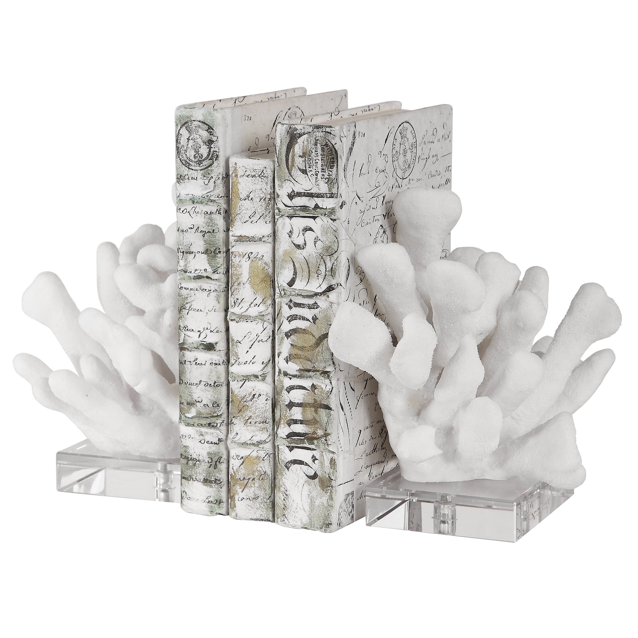 Charbel White Bookends - Set of 2