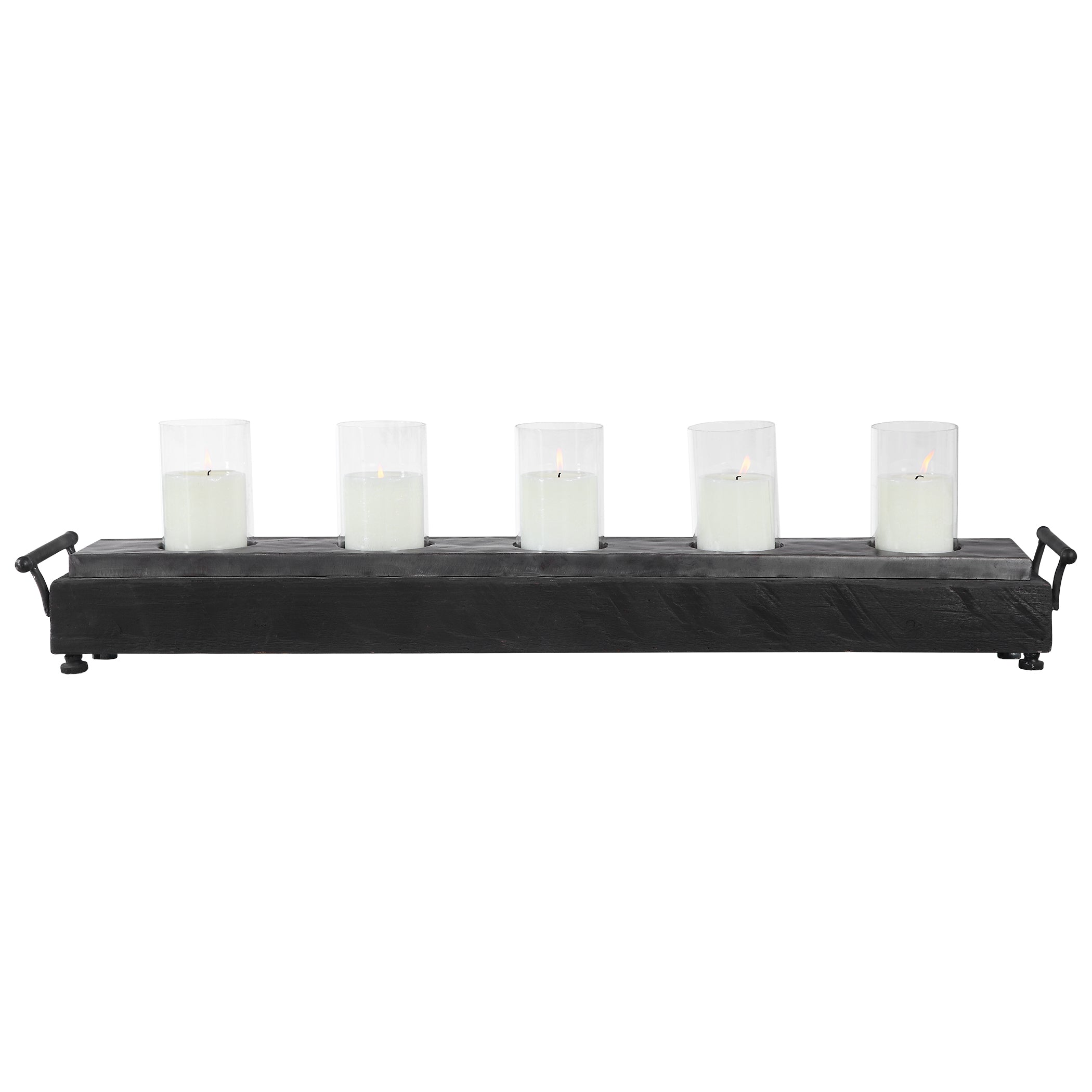 Cordaro Charcoal Wood Candleholder