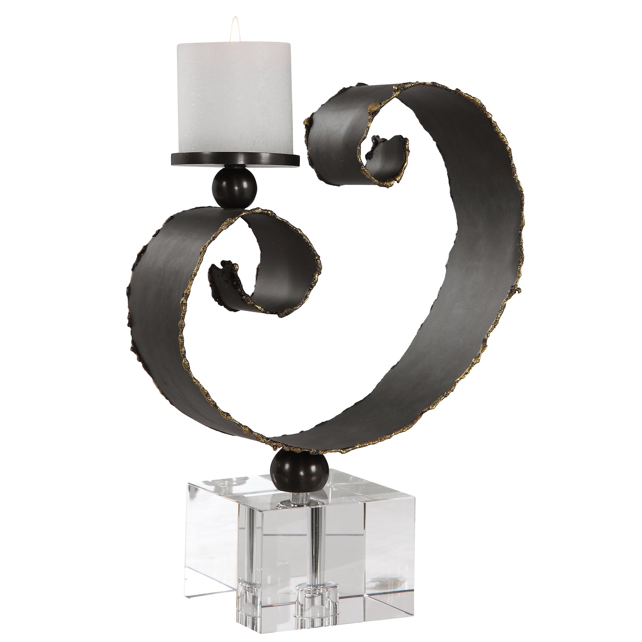 Yarina Dark Bronze Candleholder