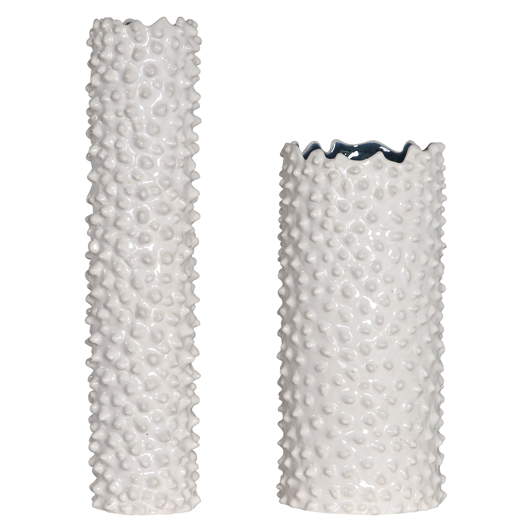 Ciji White Vases - Set of 2