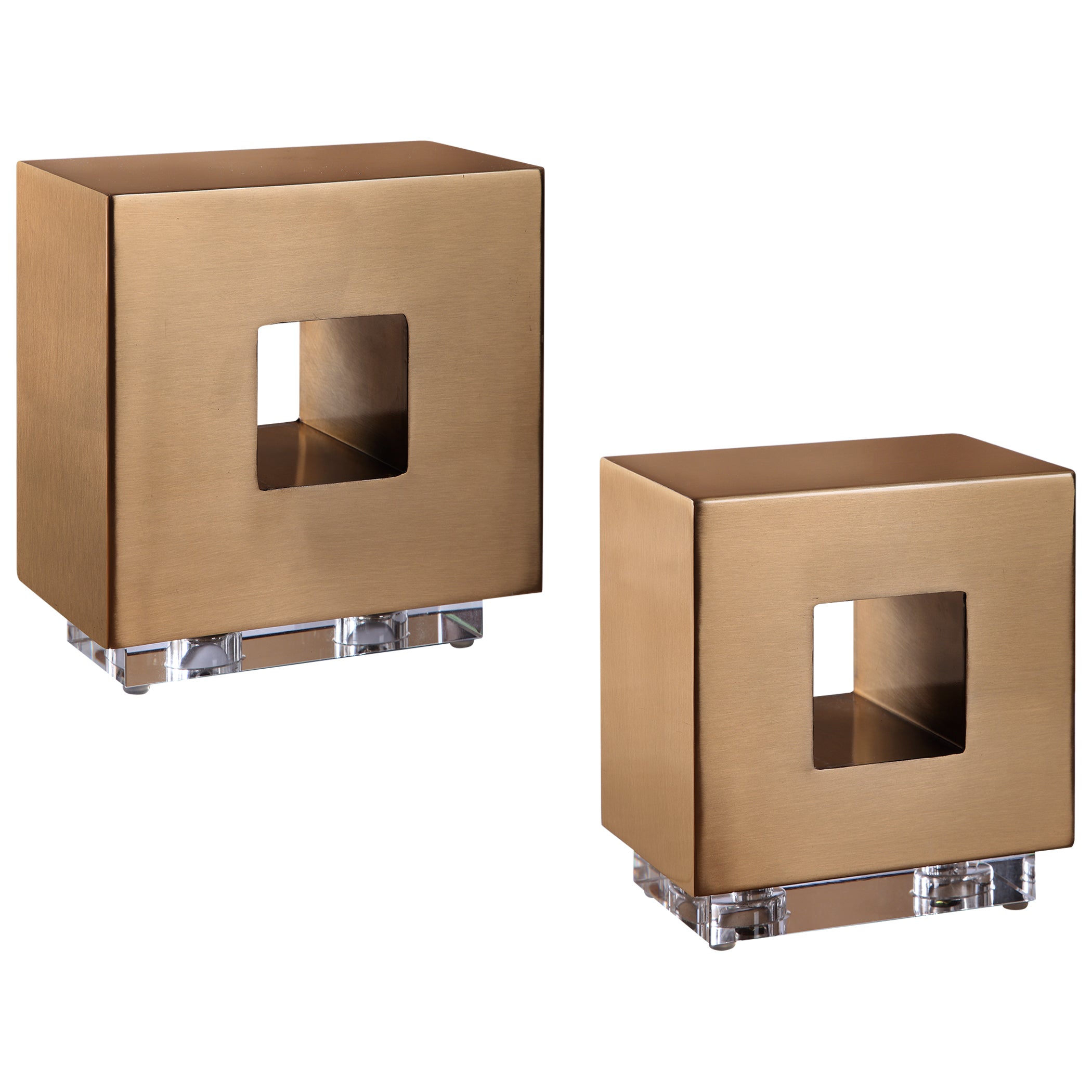 Rooney Brass Cubes - Set of 2