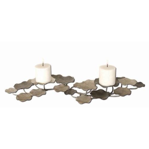 Lying Lotus Metal Candleholders