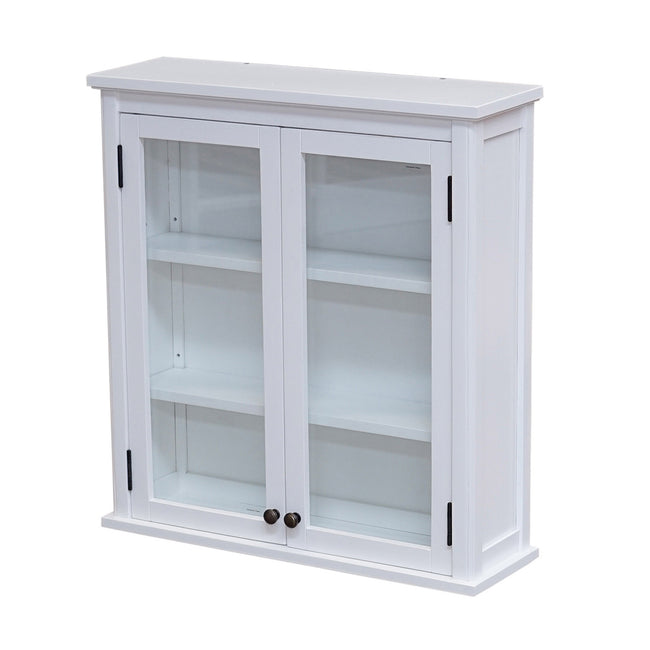 29" Dorset Wall Mounted Bath Storage Cabinet with Glass Cabinet Doors