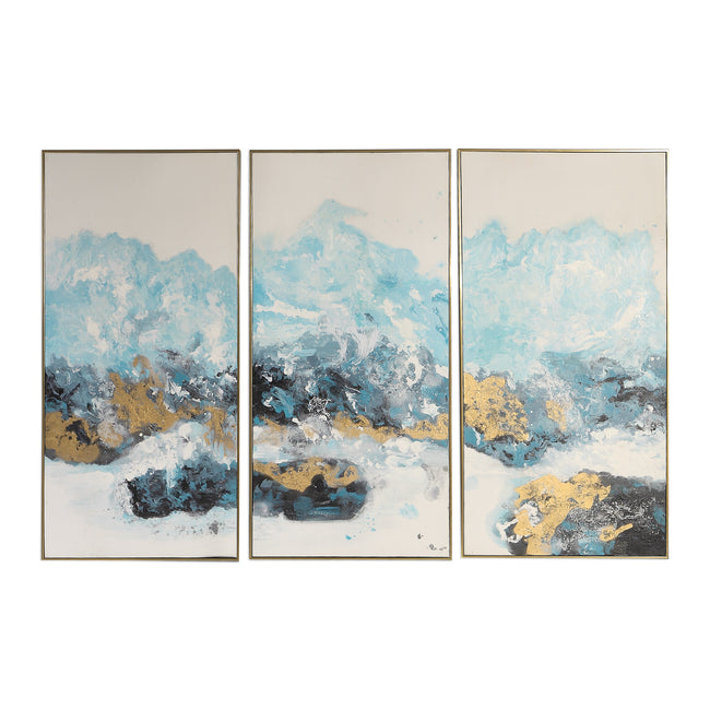 Crashing Waves Abstract Art - Set of 3