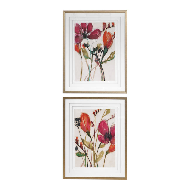 Vivid Arrangement Floral Prints - Set of 2