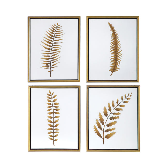 Forest Ferns Hand Painted Art - Set of 4