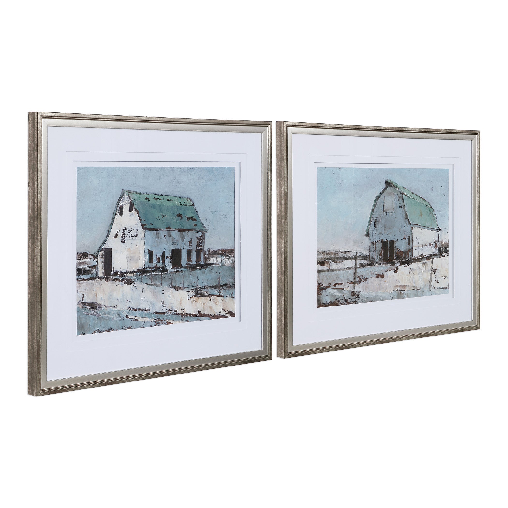Plein Air Barns Framed Prints - Set of 2