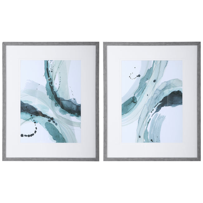 Depth Abstract Watercolor Prints - Set of 2