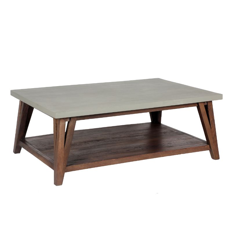 Brookside 48" Wood with Concrete-Coating Coffee Table